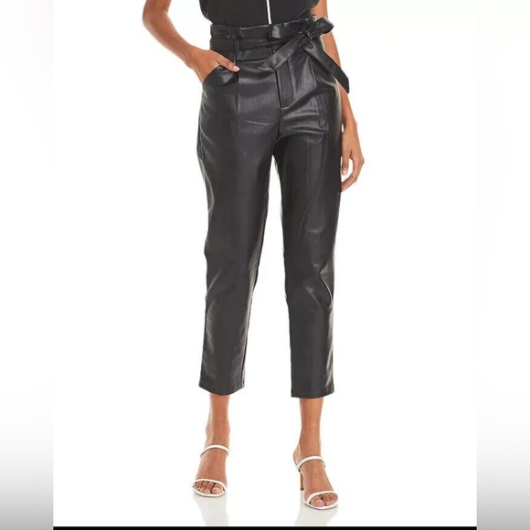 Lucy Paris Pants - NWT- Lucy Paris Black Cropped Paperbag Pants